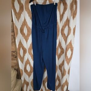 Cupshe Navy Strapless Jumpsuit